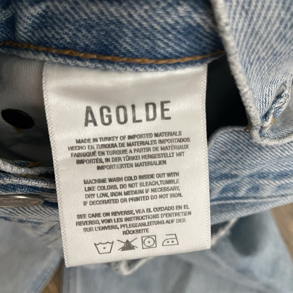 AGOLDE 90's Pinch Waist Crop Straight Leg Jean Size 24 In Nerve - Picture 8 of 11